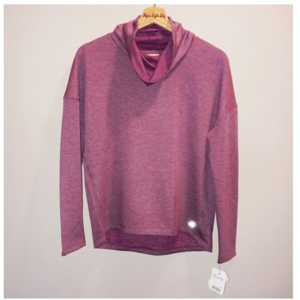 AL1VE Magnetics Cowl Neck Joysenberry Pullover Top‎